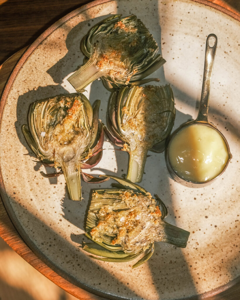Perfect Broiled Artichokes with Homemade Aioli