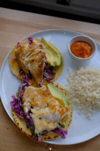 Fish Tacos with Creamy Cabbage Slaw