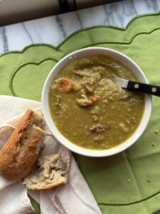 Split Pea Soup with Leftover Ham Bone