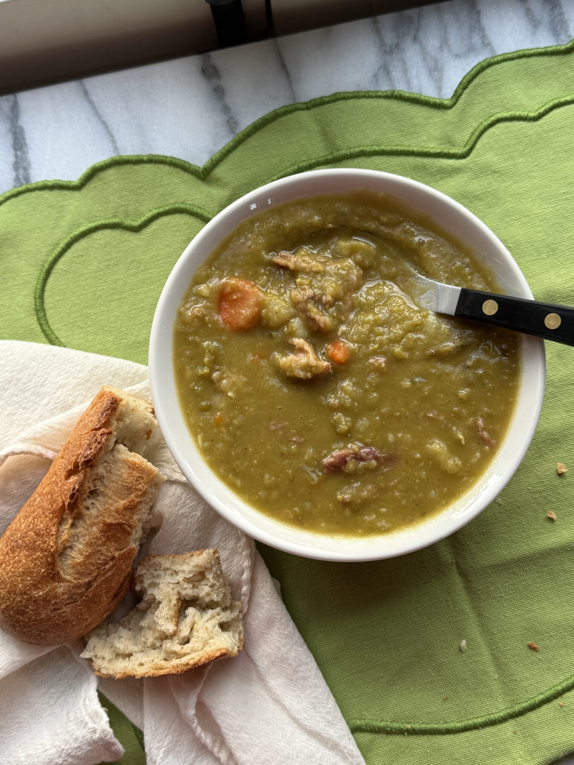 Split Pea Soup with Leftover Ham Bone