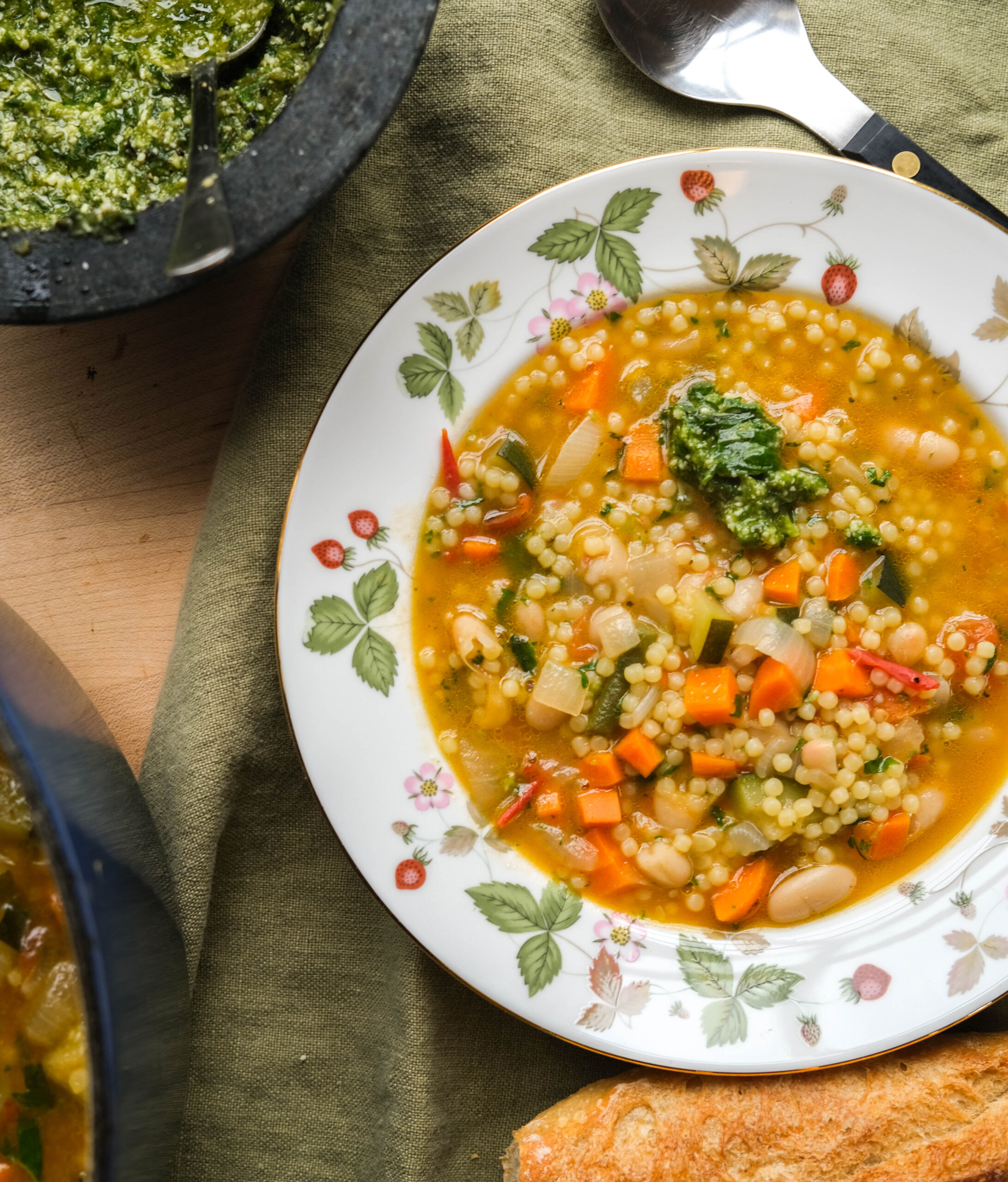 Soupe au Pistou: French Vegetable Soup with Basil Pesto